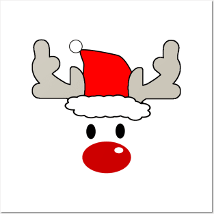 Santa Rudolph the Red Nose Reindeer Posters and Art